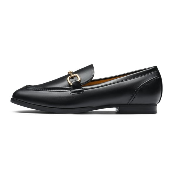 Women's Classic Horsebit Slip-On Loafers  - BLACK - 2